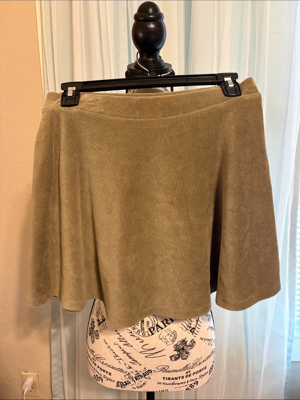 Forever 21 Corduroy Skater Skirt in Khaki